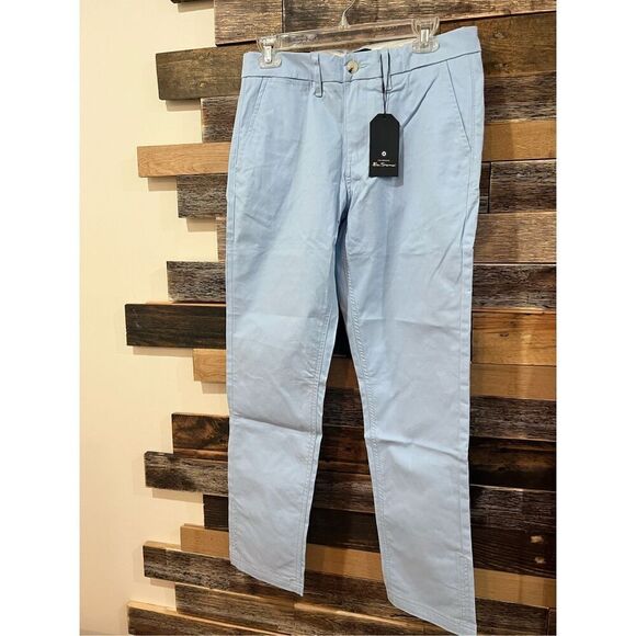 Ben Sherman NWT Straight Fit Mens blue Chino Casual Pants 38x30 - Picture 1 of 7